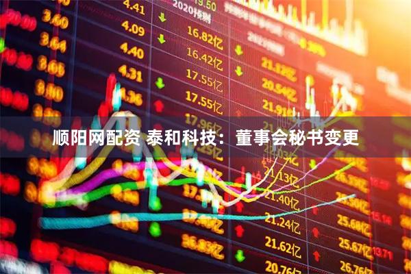 顺阳网配资 泰和科技：董事会秘书变更